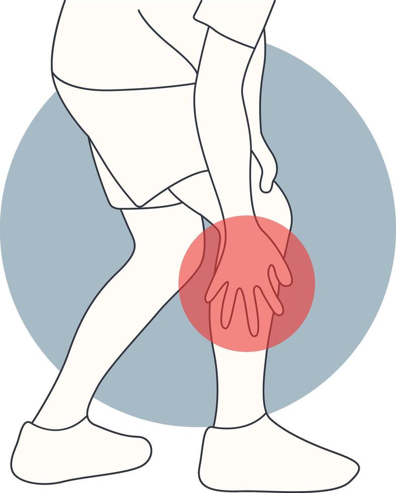 Illustration of Pain on Hand and Leg vector