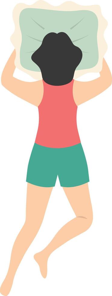 Woman Sleeping Position Illustration with Flat Cartoon Design. vector