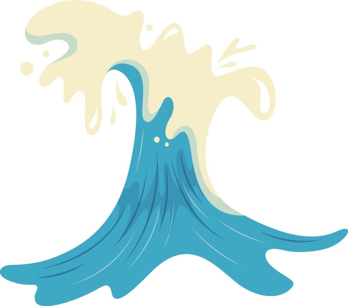 Illustration of Summer Ocean Waves Isolated on White Background. vector