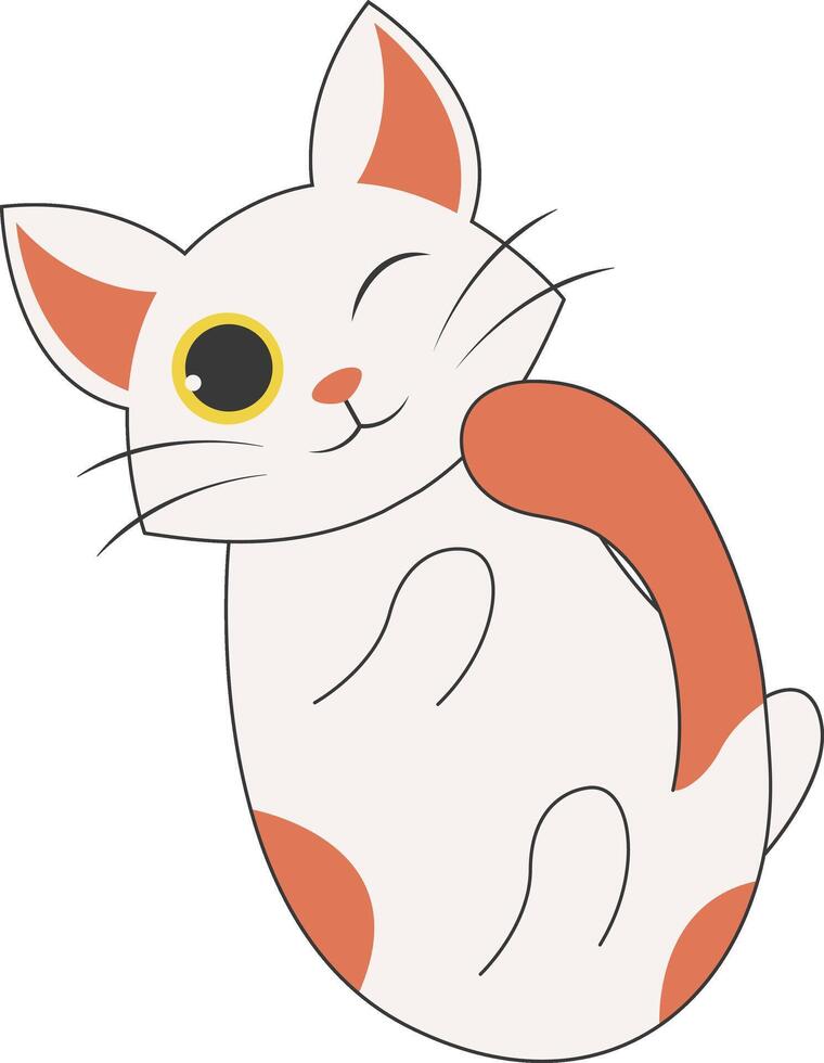 Cute Cat Cartoon Character. vector