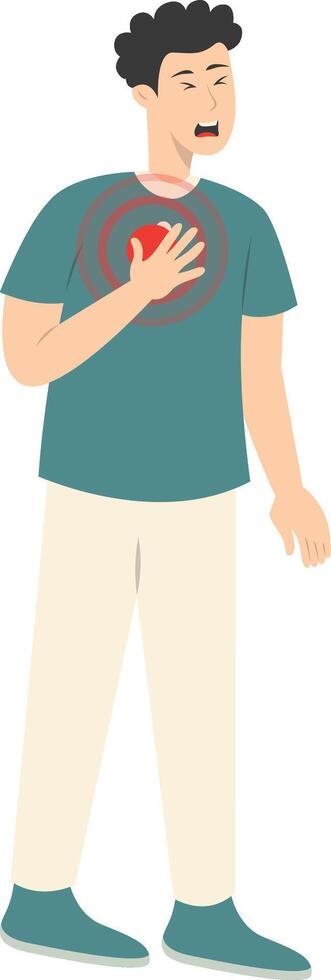 Guy Pain on Body Illustration, Painful Problem. vector