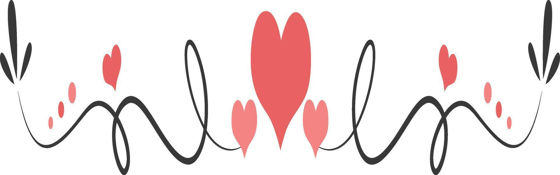 Valentine Dividers Element with Simple Design. vector