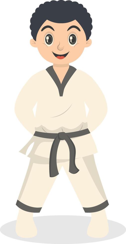 Taekwondo Children Character. vector