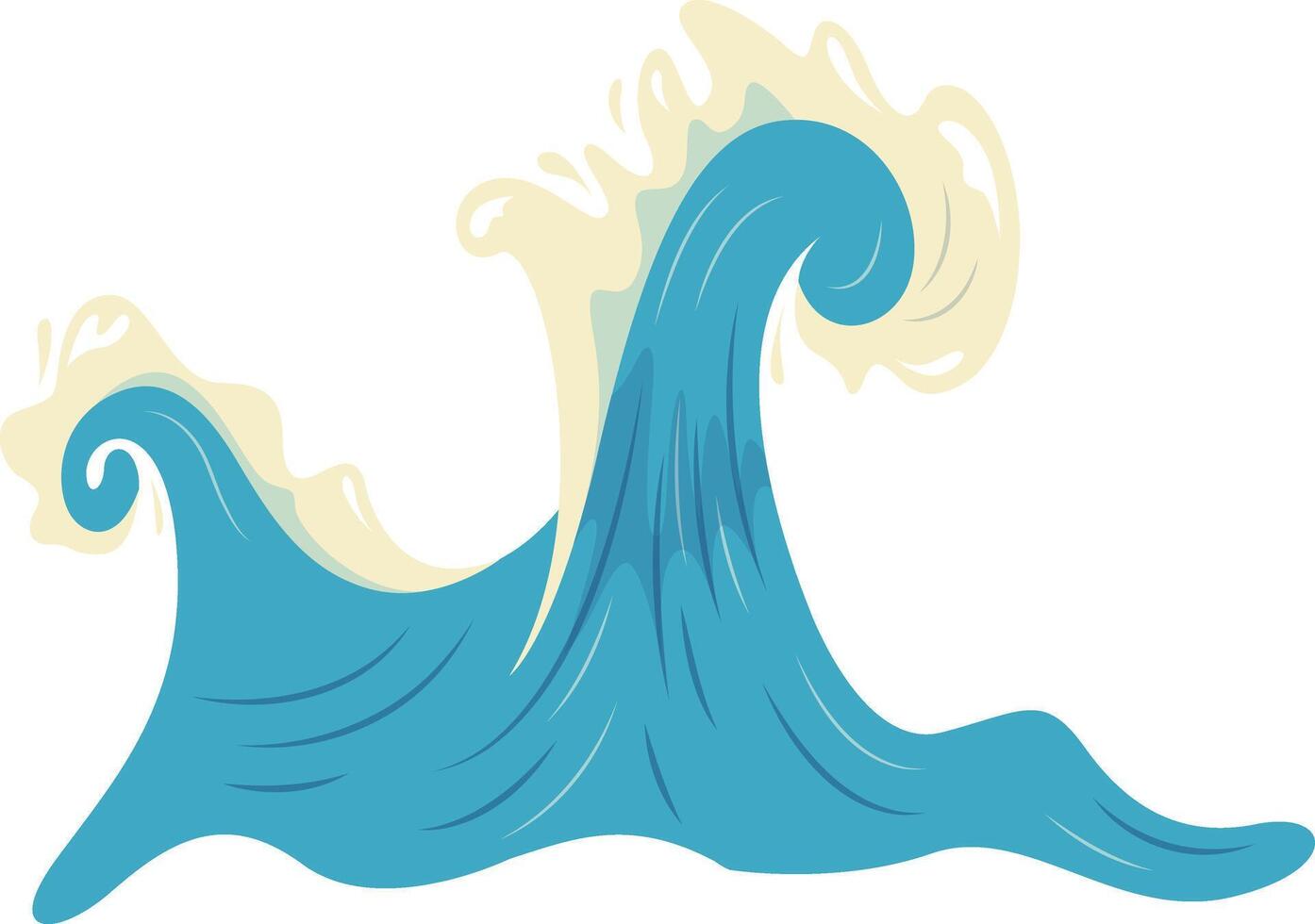 Illustration of Summer Ocean Waves in Cartoon Design vector
