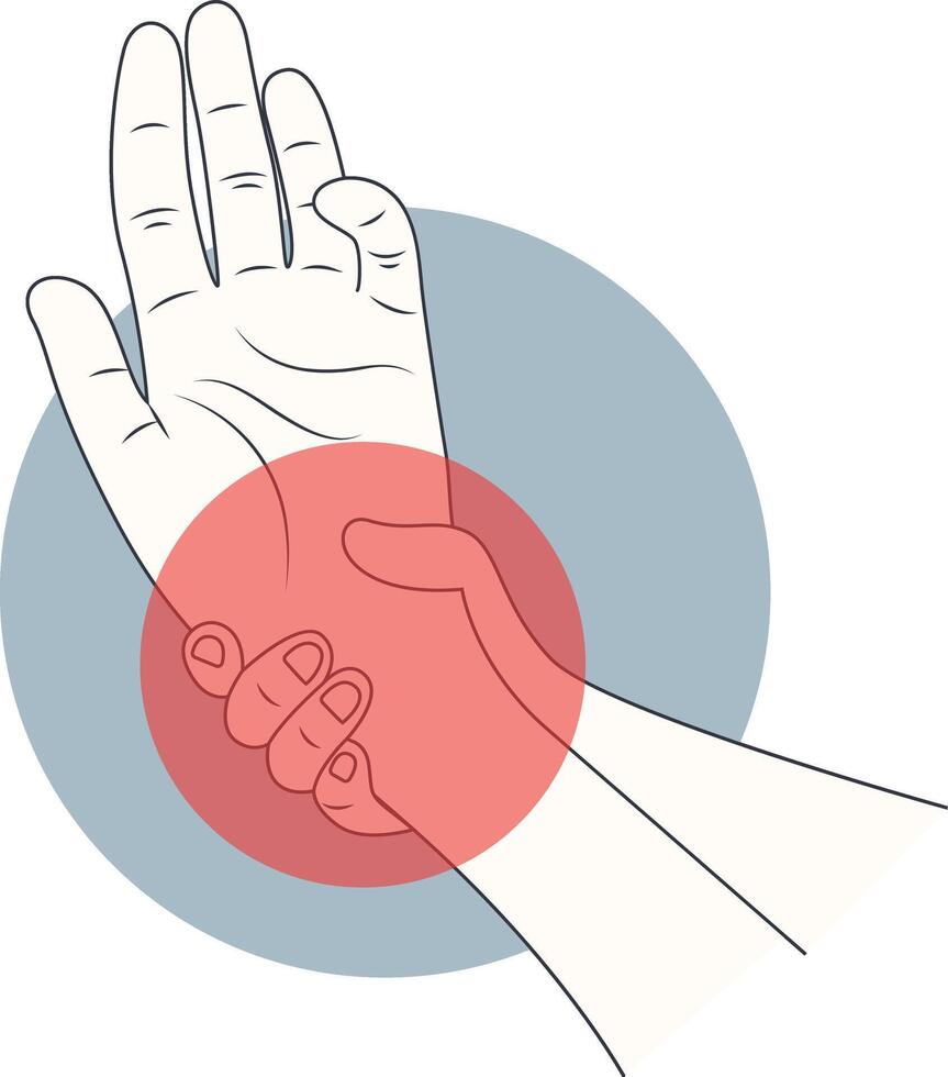Illustration of Pain on Hand and Leg, Isolated on White Background. vector