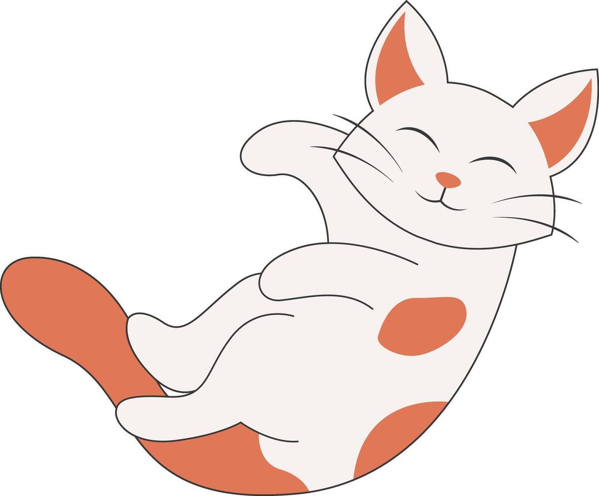 Cute Cat Character in Cartoon Design vector