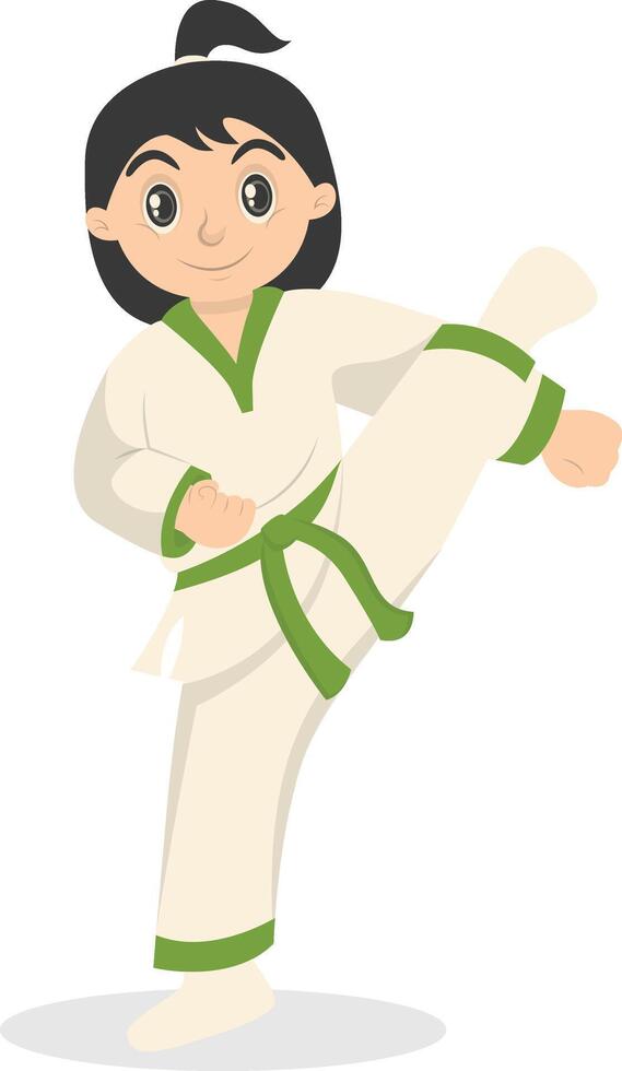 Taekwondo Girl Character. vector