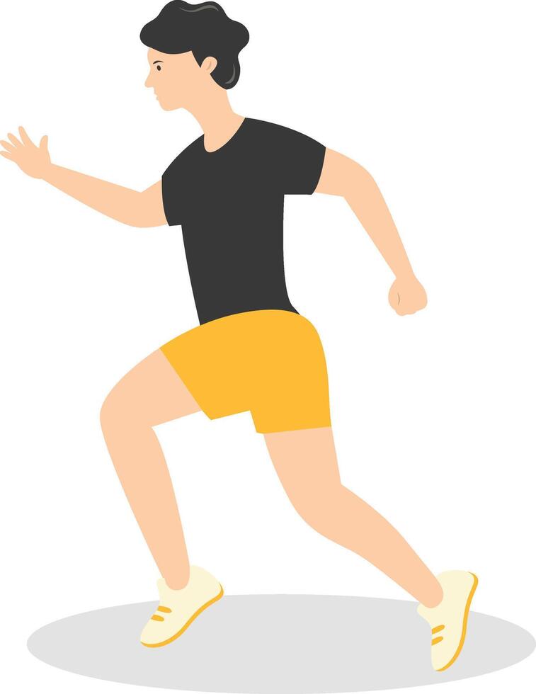 Young Man Jogging Illustration Isolated on White Background vector