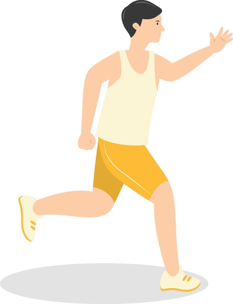 Young Man Jogging Illustration in Flat Design. vector