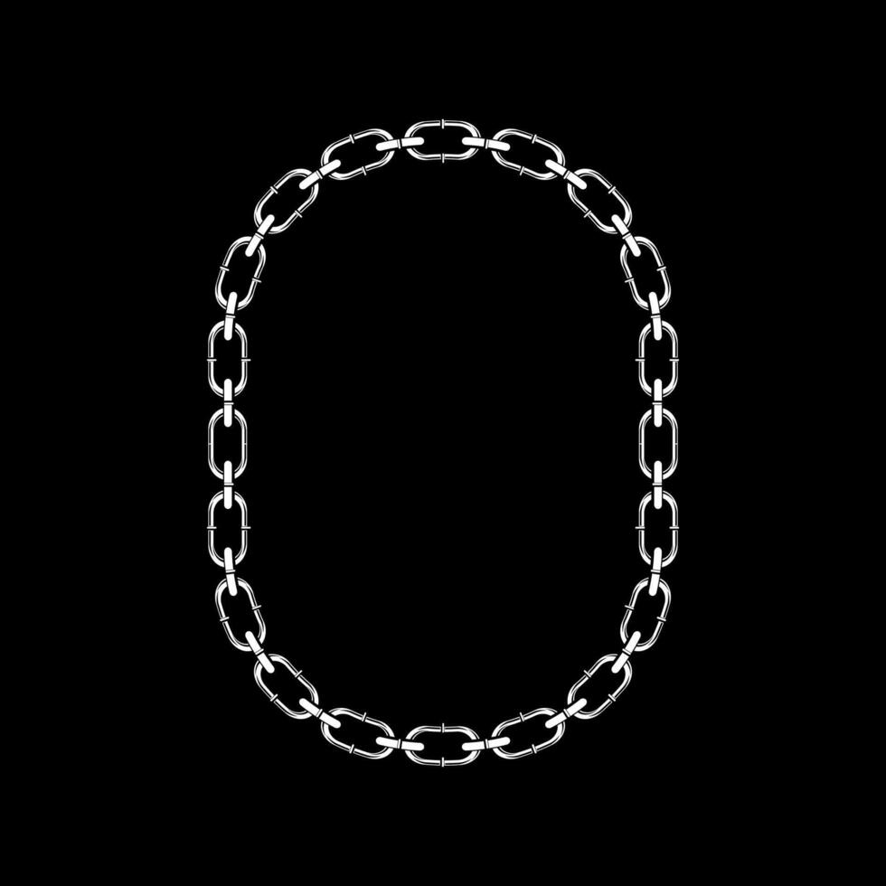 Chain With on Black Background Image and Illustration vector