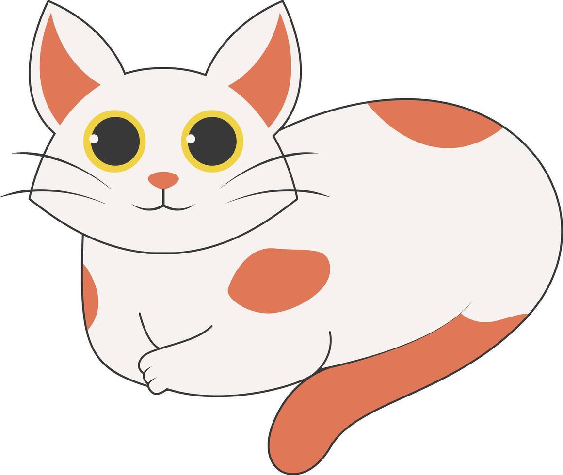 Cute Cat Character with Flat Design vector