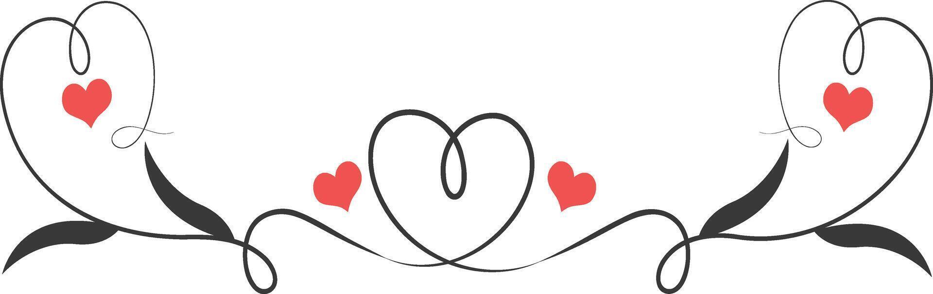 Valentine Dividers Element with Minimalist Design, vector