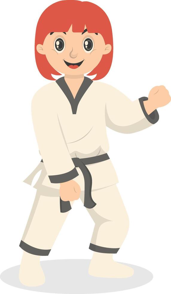 Taekwondo Girl Character vector