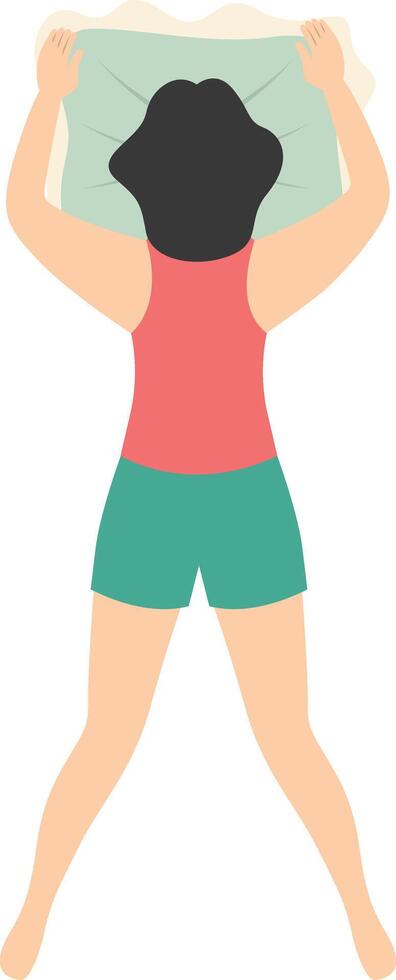 Woman Sleeping Position Illustration. Isolated on White Background vector
