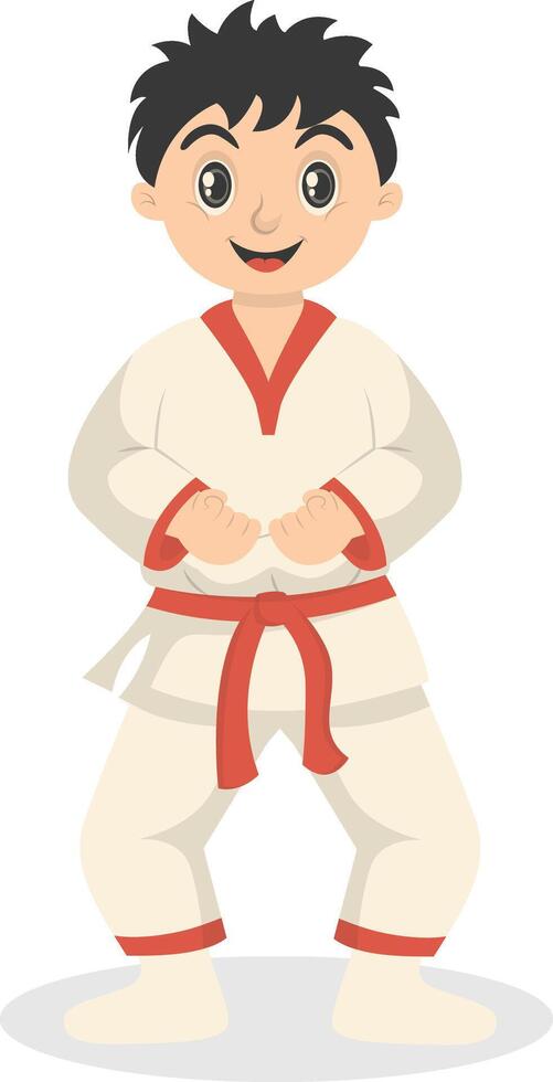 Boy Taekwondo Character vector