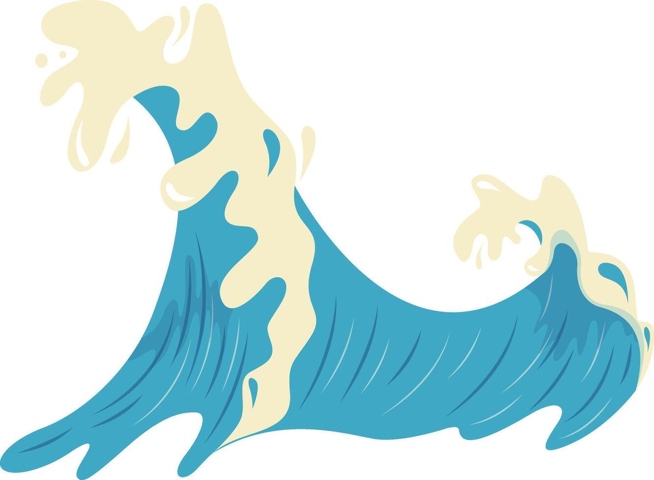 Illustration of Summer Ocean Waves in Cartoon Design. vector