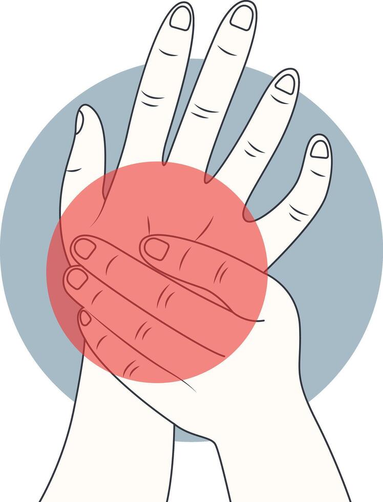 Illustration of Pain Hand Isolated on White Background. vector