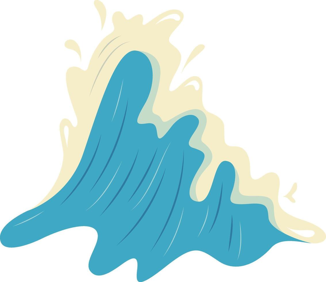 Illustration of Summer Ocean Waves with Cartoon Design vector