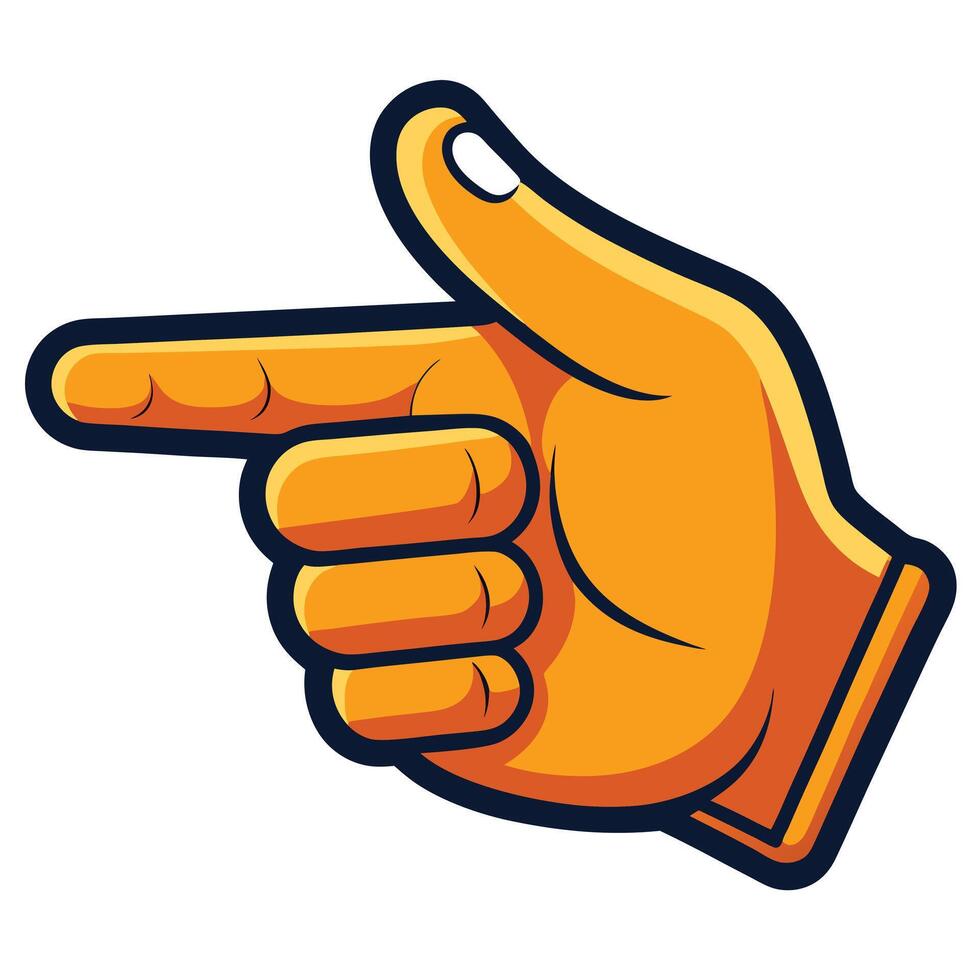 Cartoon Hand Gesture Pointing Left Direction Illustration vector