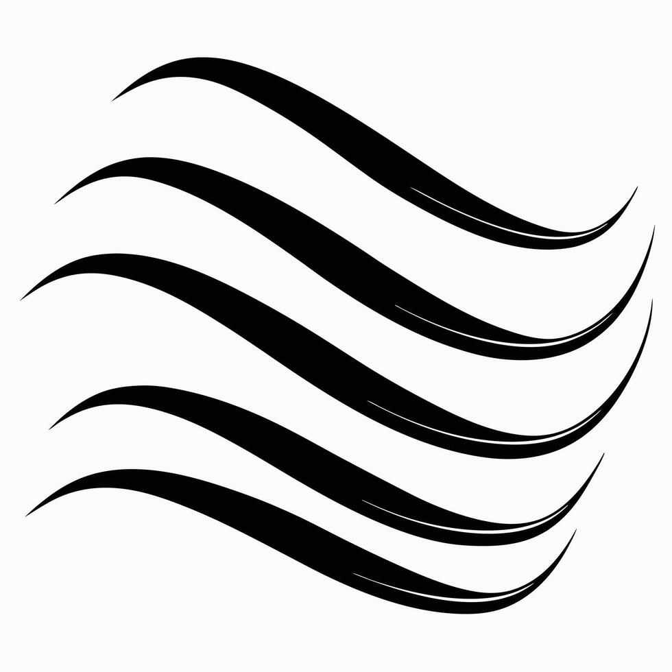 Abstract Black Wave Design Element Set vector