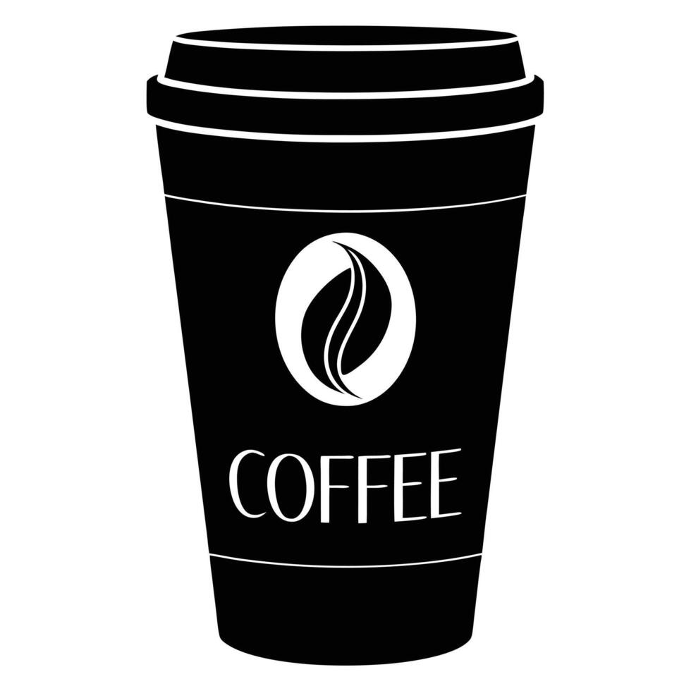 Black and White Illustration of a Coffee Cup vector