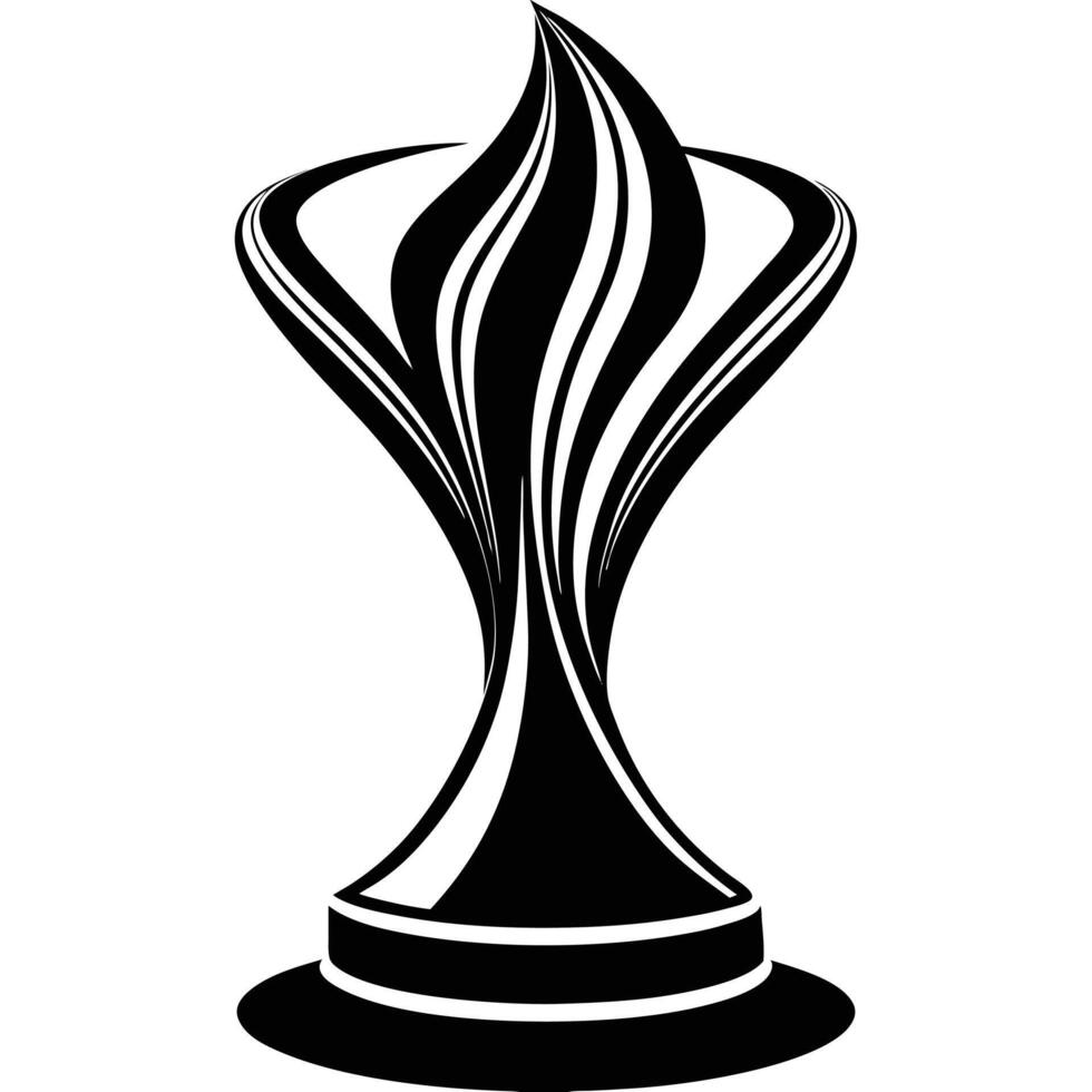 Abstract Black and White Stylized Flame Trophy Award Design vector