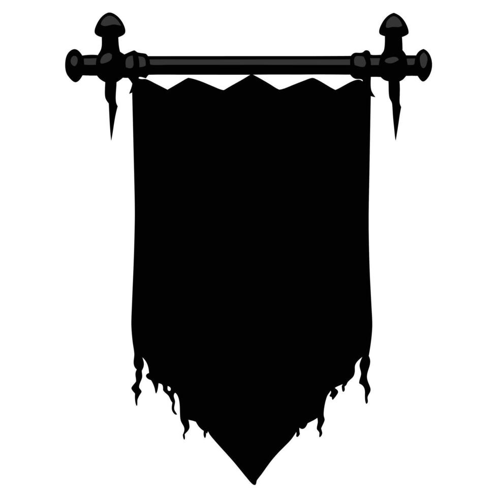 Black Medieval Style Banner Hanging from a Rod vector
