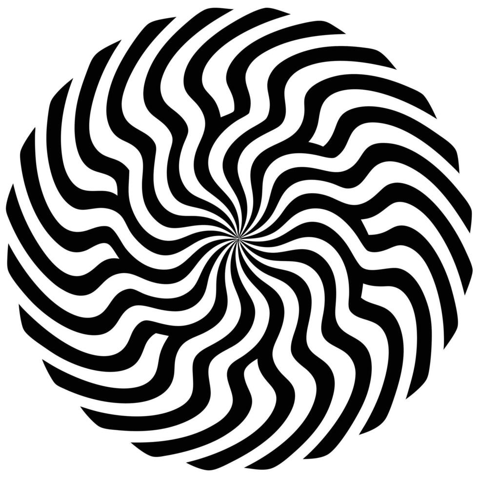 Abstract Black and White Swirling Circular Design vector