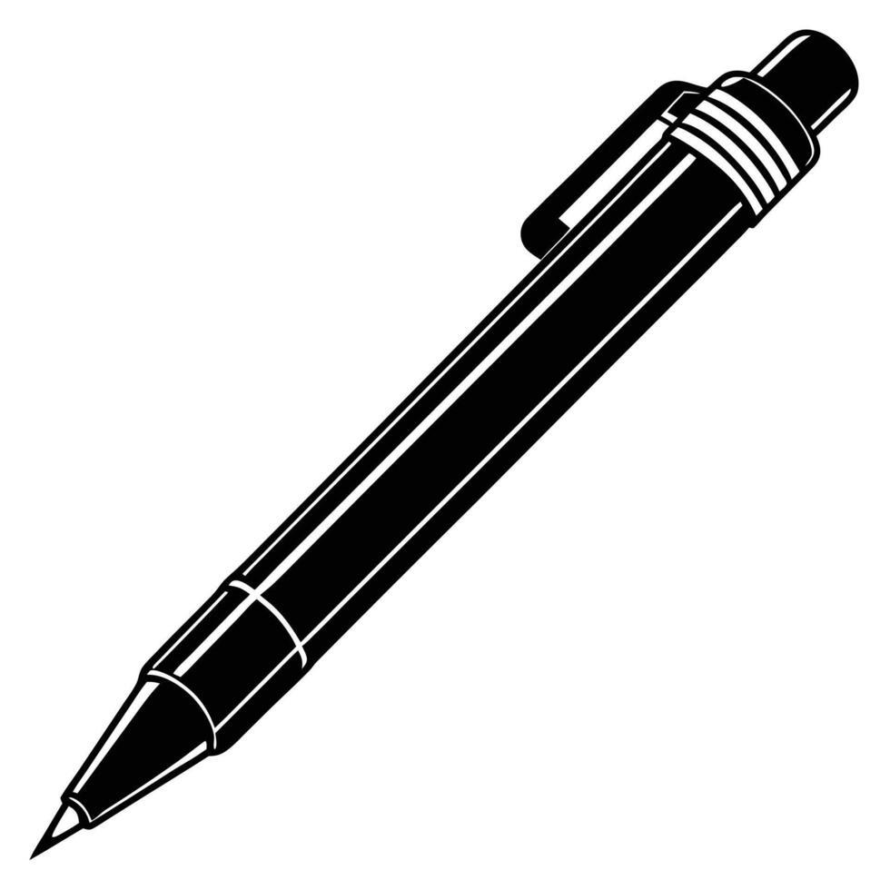 Black and White Illustration of a Classic Pen Design vector