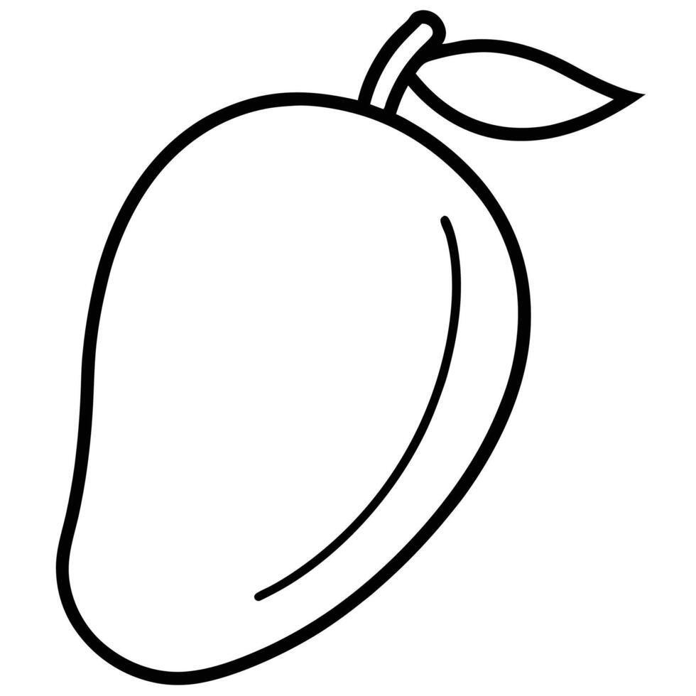 Line Art Illustration of a Single Mango Fruit vector