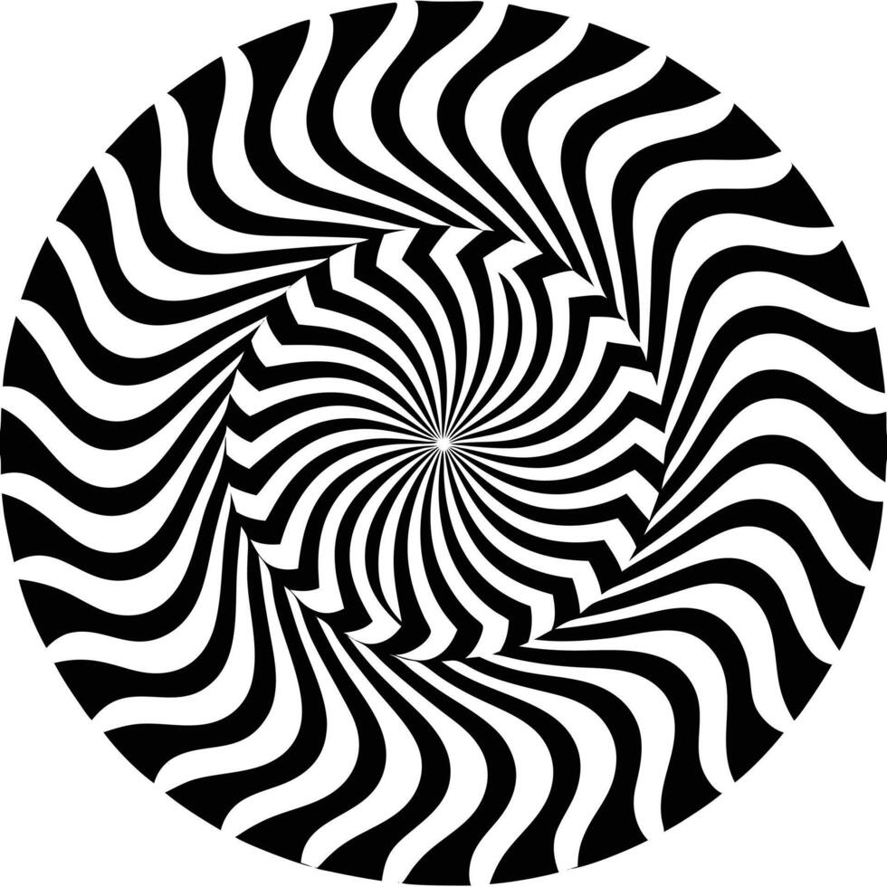 Black and White Swirling Circular Design vector