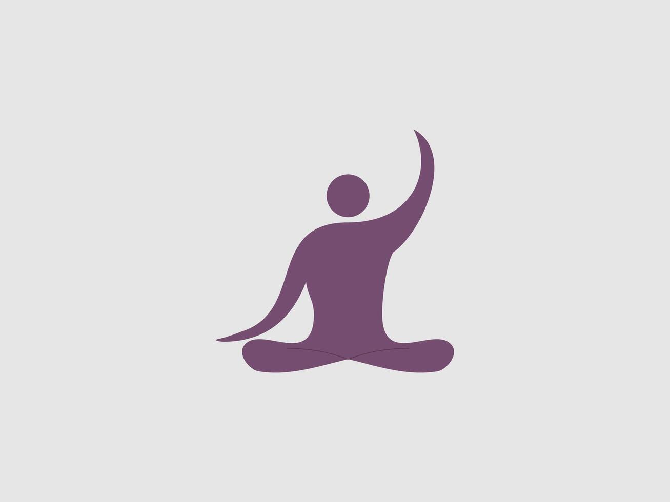 a purple silhouette of a person seated in a cross legged meditative yoga pose vector