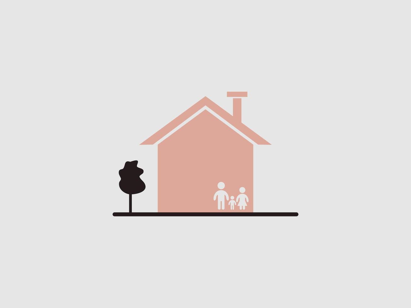 a minimalist illustration of a house with a chimney vector