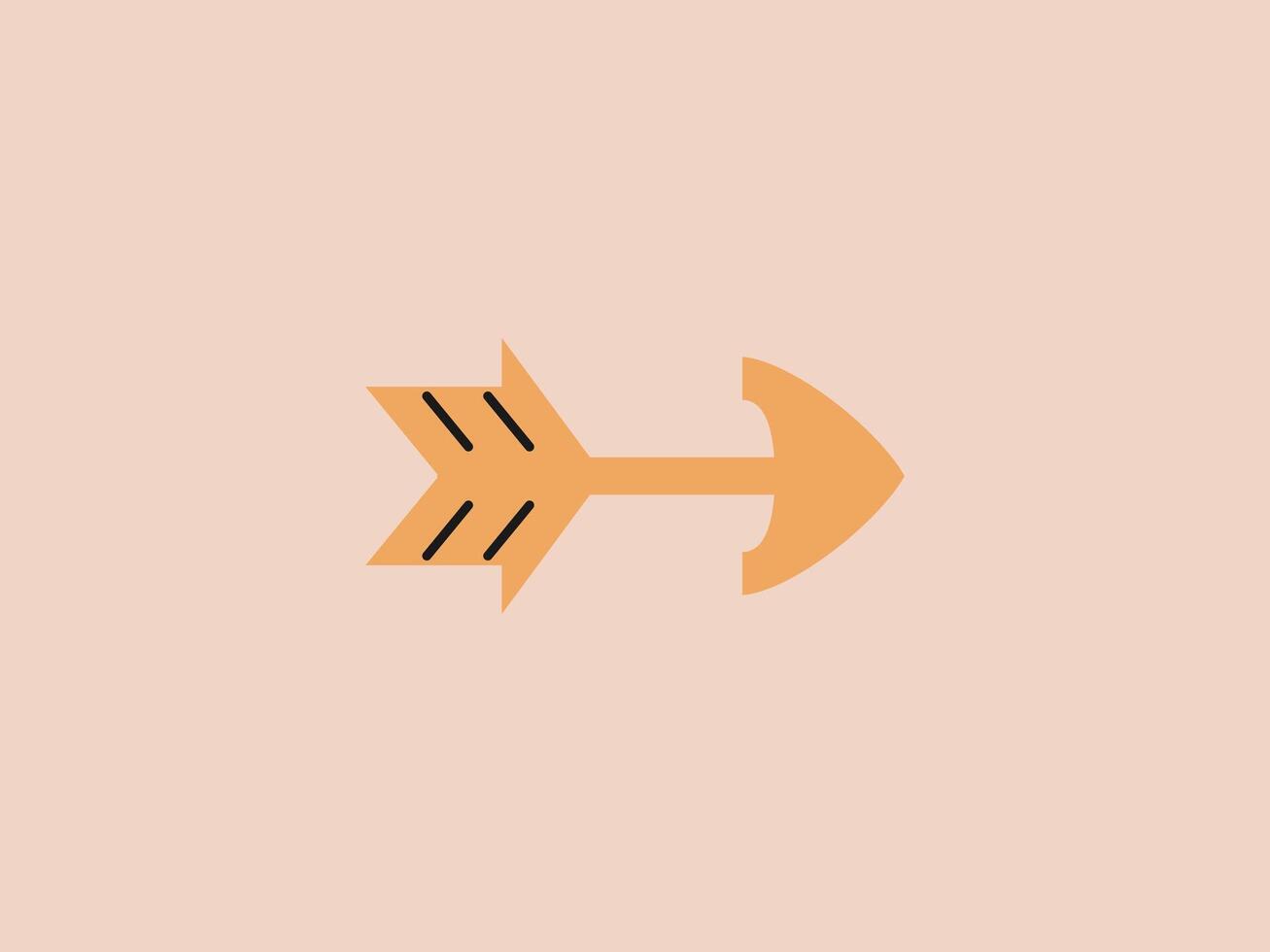light orange arrow pointing directly to the right vector