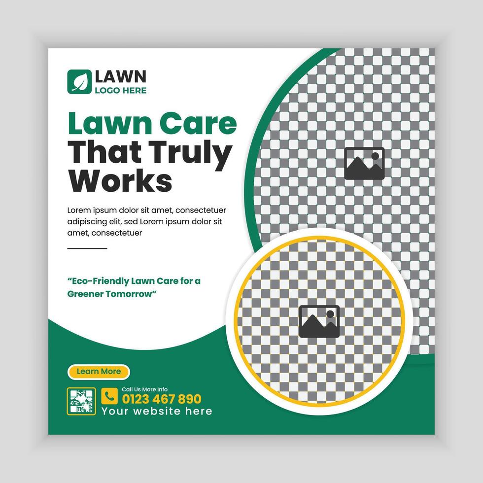 Lawn And Garden Service Social Media Post design template vector