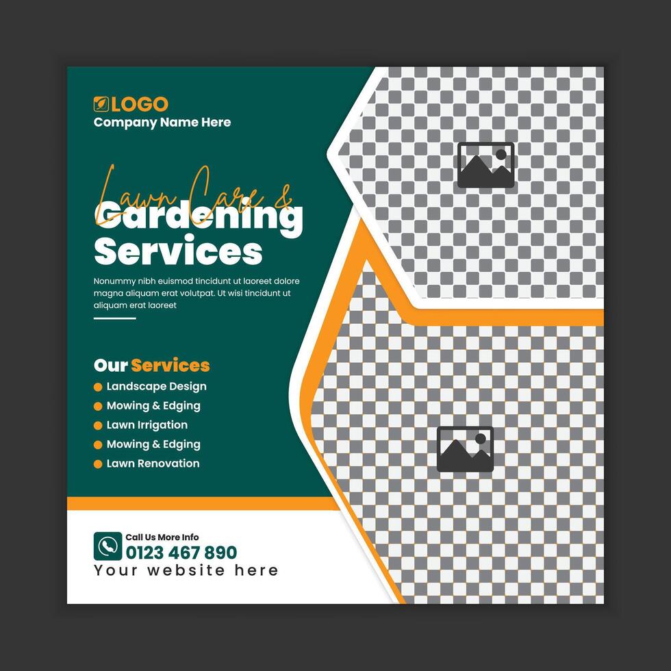 Junk and Yard Waste Removal services social media post design template vector
