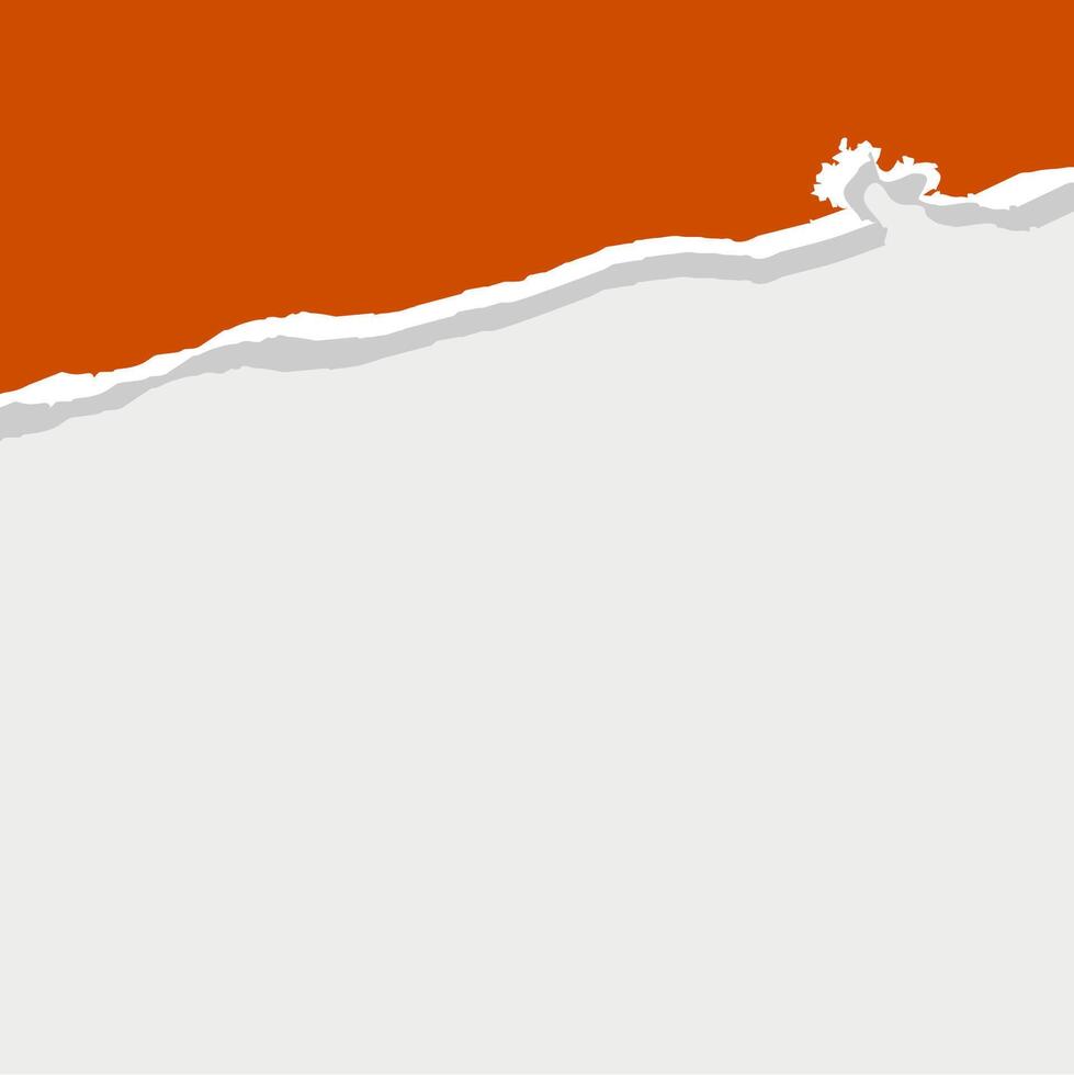 Orange torn label paper background vector