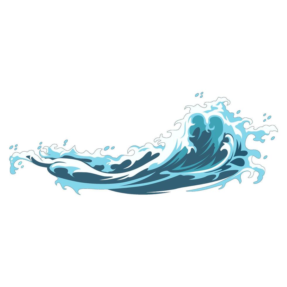 wave in the ocean fishing illustration logo image t shirt vector
