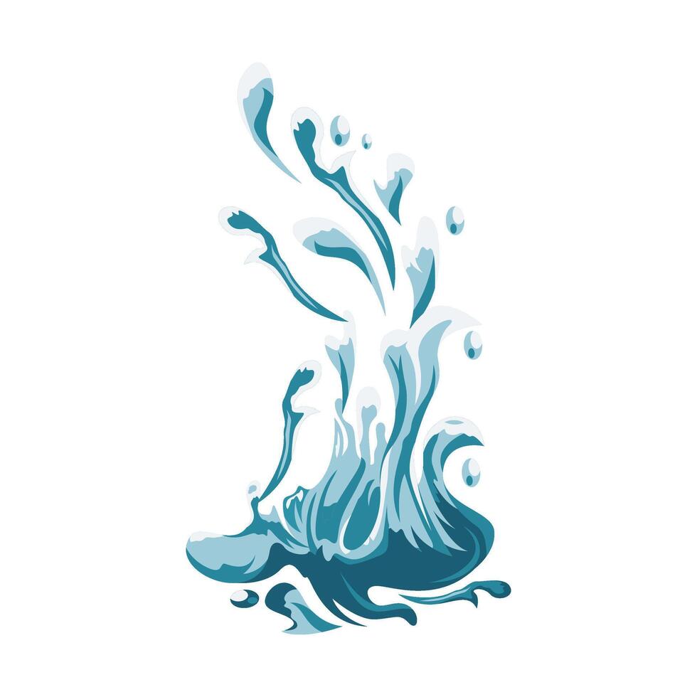 Artistic water splash graphic with fluid motion fishing logo vector