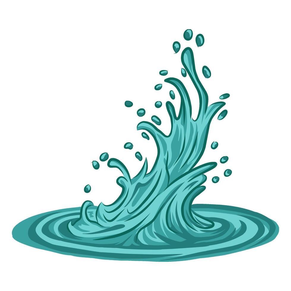 water splash splashed onto fishing illustration logo image t shirt vector