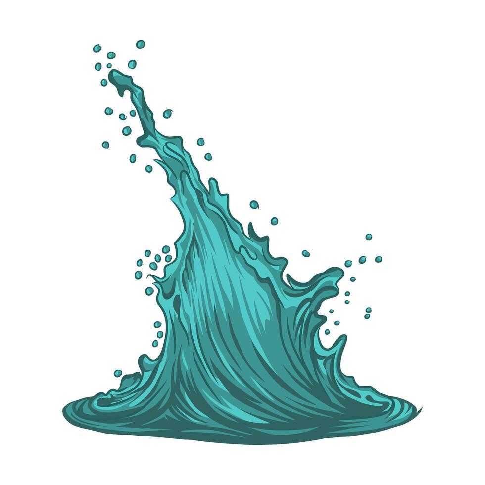 water splash abstract fishing illustration logo image t shirt vector