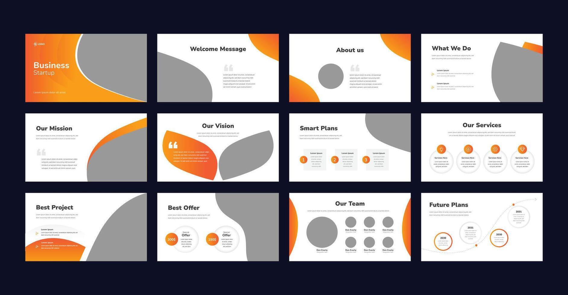 Creative Business Presentation Slides Template Design, Business Startup Presentation Template, Business Startup Presentation Slides Layout. vector