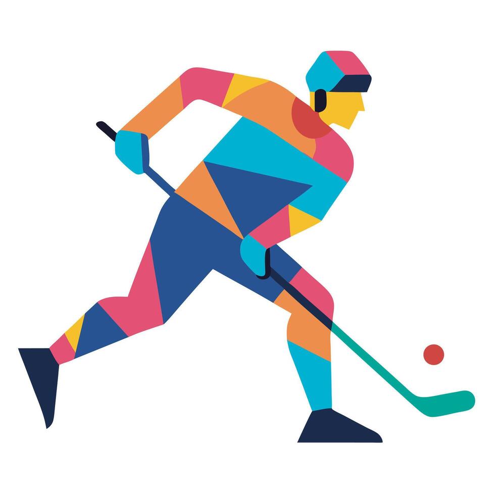 hockey player from a splash of watercolors vector
