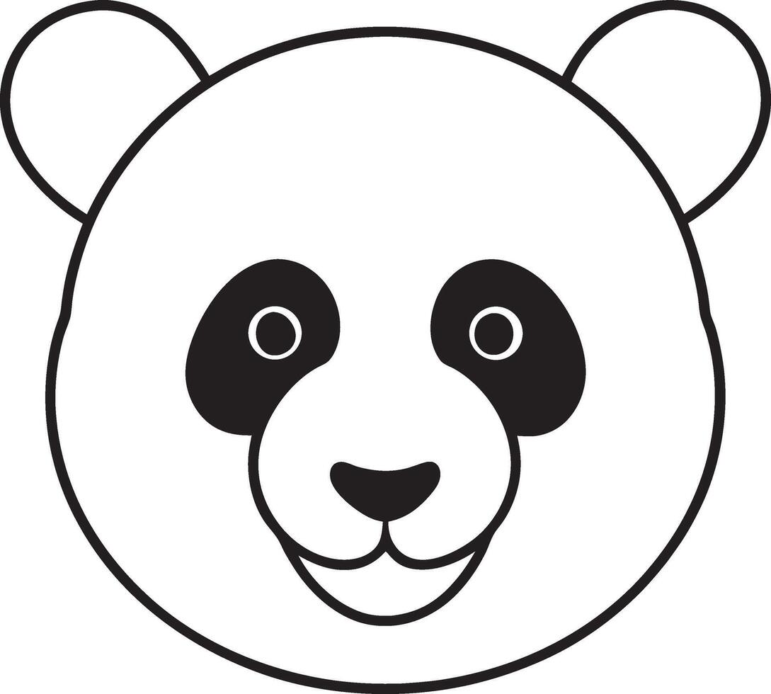 panda face line art vector