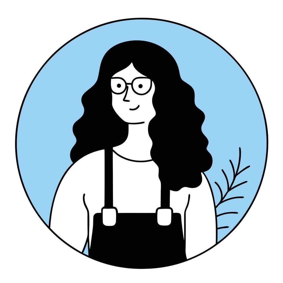 Clean style portrait of a woman vector