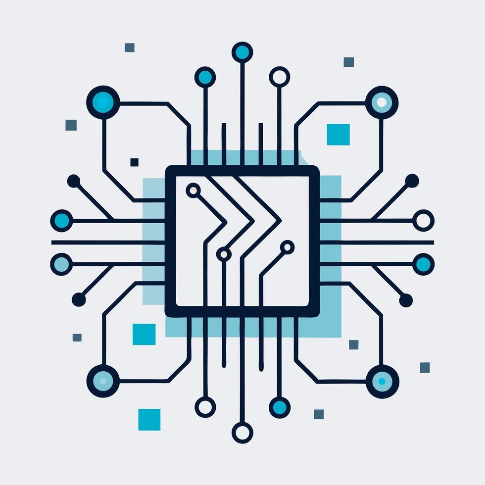 digital illustration of a circuit board vector