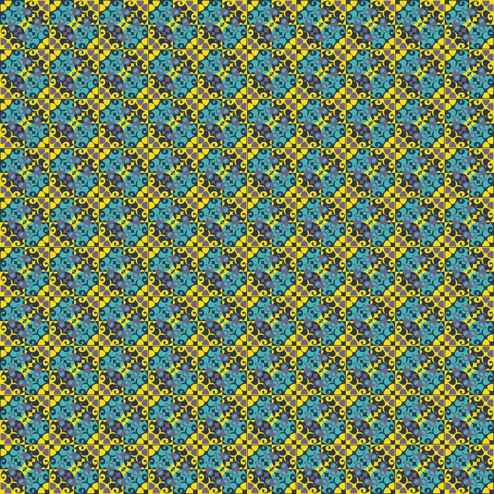 A blue and yellow pattern with small squares vector