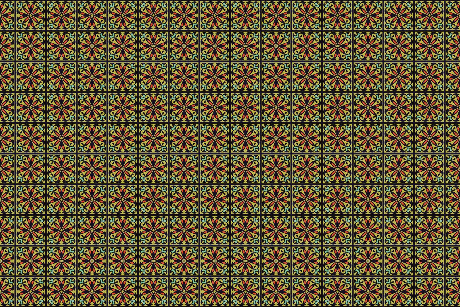 A green and orange patterned fabric vector