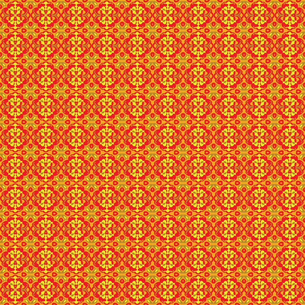 A red and yellow pattern with a geometric design vector