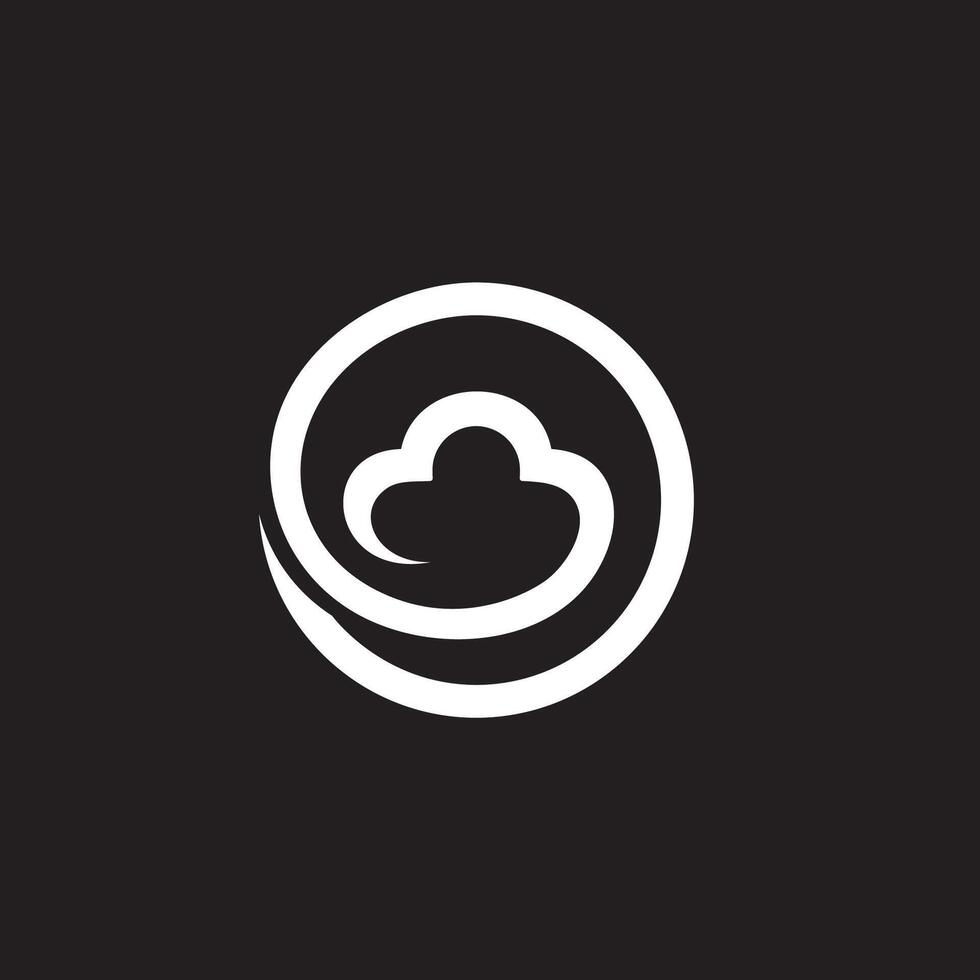 technology gradient colorful cloud circle logo, Cloud logo for software house, software developer, web developer, web hosting, domain, cloud services, website, cloud computing vector